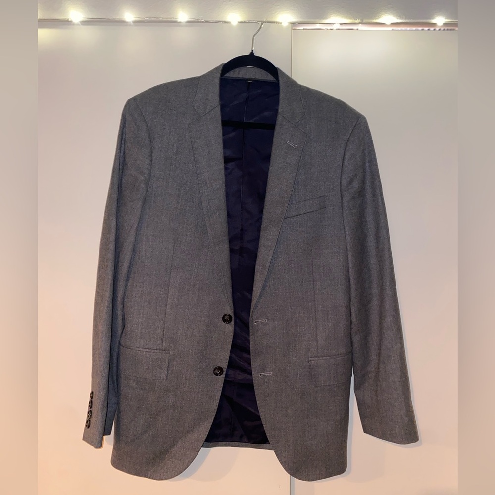 J.Crew Ludlow Gray Wool Blazer | 38R | Italian Fabric | VITALE BARBERIS CANONICO